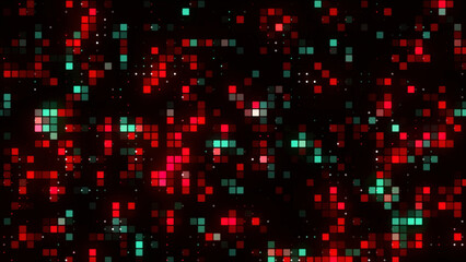 abstract bright pixelated mosaic pattern. motion. abstract background with squares flowing and blink