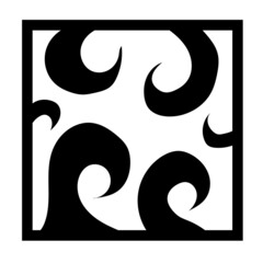 Poster - Decoration, print or ornament in the form of an abstract pattern in a square.
