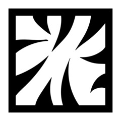 Poster - Decoration, print or ornament in the form of an abstract pattern in a square.