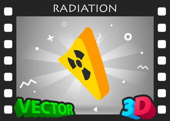 Radiation isometric design icon. Vector web illustration. 3d colorful concept
