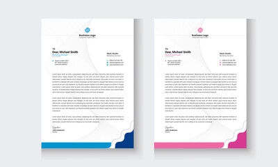 Wall Mural - Business Corporate letterhead layout, Simple letterhead design With a various color print-ready Design template.