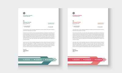 Wall Mural - Business Corporate letterhead layout, Simple letterhead design With a various color print-ready Design template.