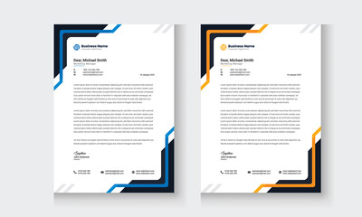 Wall Mural - Business Corporate letterhead layout, Simple letterhead design With a various color print-ready Design template.