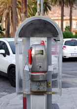 Phone Booth, Telephone Booth On The Street, Italian Phone Box