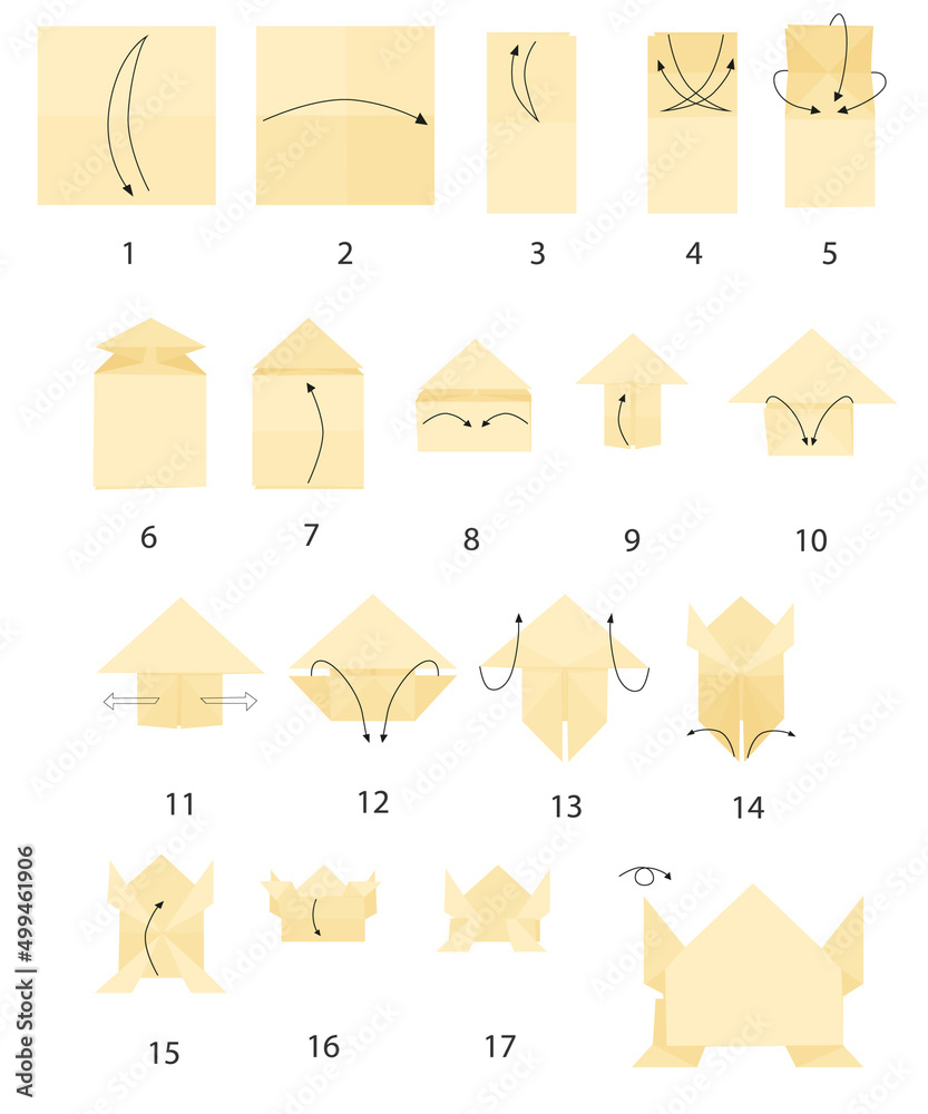 instructions on how to make a jumping paper frog step by step. handmade ...