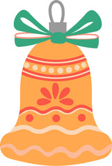 christmas jingle bell toy with bow