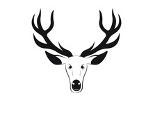 Deer Head Vector Icon, Vector Illustration, Commonly Used As A Background, Isolated On A White Background