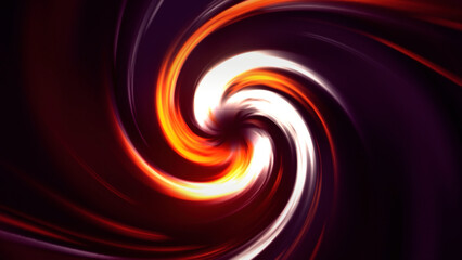 Poster - Neon funnel with colorful twisting rays, seamless loop. Motion. Curved bright lines on a black background resembling tornado.