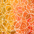 abstract vector stained-glass mosaic background - orange and red circles