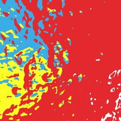 Poster - Abstract background of yellow and blue oil paint stains. Texture or decal.