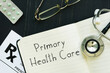 Primary health care is shown using the text