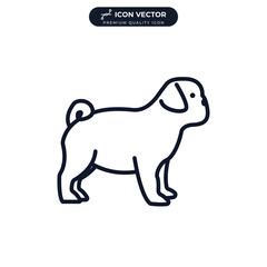 Wall Mural - pug puppy dog icon symbol template for graphic and web design collection logo vector illustration