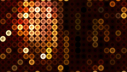 Poster - Animation with moving shiny dots. Motion. Stylish computer background with glowing colored dots moving like snake. Game background with mosaic moving dots