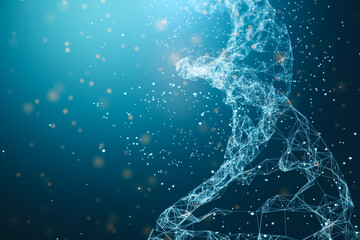 Poster - Creative polygonal DNA backdrop. Medicine and biology concept. 3D Rendering.