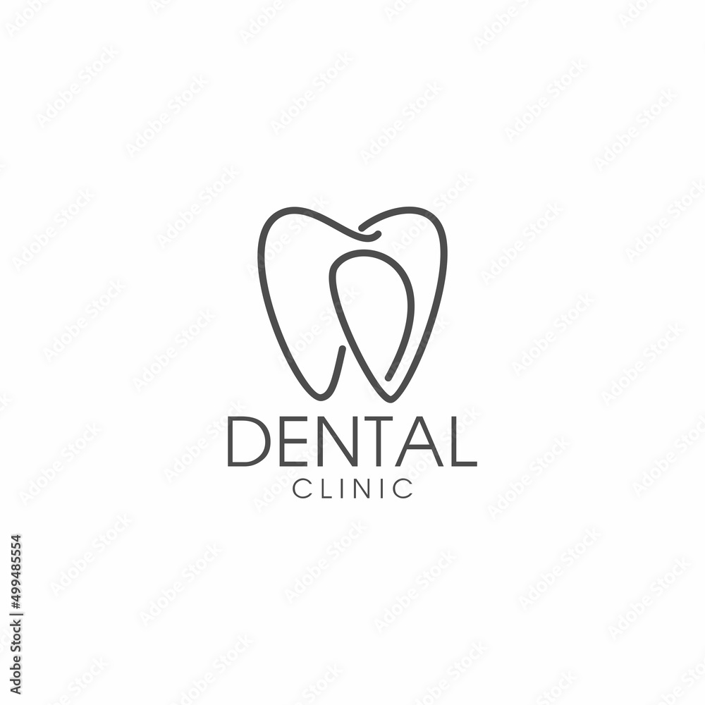 line art letter d logo design for dental Stock Vector | Adobe Stock