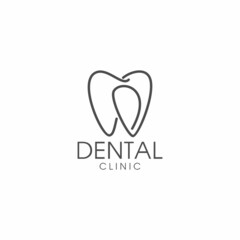 Wall Mural - line art letter d logo design for dental