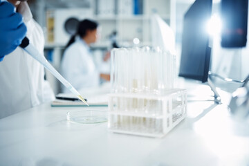 Poster - The cure youve been looking for. Shot of a scientist conducting medical research in a laboratory.