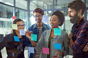 Aufkleber - Its all about strategic planning. Cropped shot of coworkers brainstorming in a modern office.