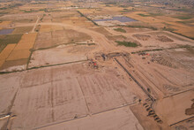 Aerial View Of Pakistani Agricultural Farms At Kala Shah Kako