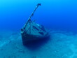wreck underwater shipwreck on seabed sea floor standing metal on ocean floor scuba divers to see