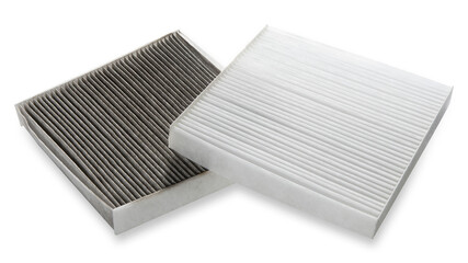 car cabin air filter. car air cleaning spare parts. replace old one air filter on brand new for prot