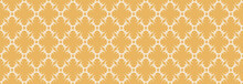 Background Pattern With Decorative Ornament On A Gold Background. Seamless Background For Wallpapers, Textures. Vector Illustration.