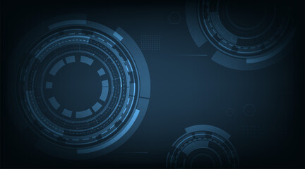 Poster - Futuristic circular digital vector technology background. 