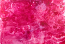 Red Wine Abstract Watercolor Texture. Hand Painted Grunge Pink Background For Design.