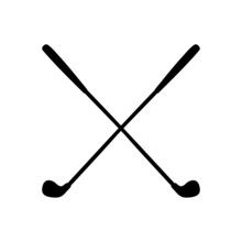 Vector Isolated Crossed Golf Clubs Icon