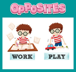 Sticker - Opposite English words for kids