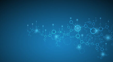 scientific concept of molecular structure connection glow circle medical background