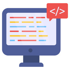 A unique design icon of computer coding
