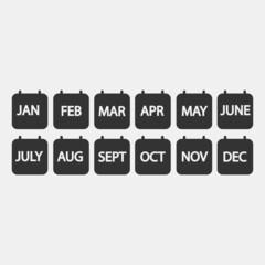 Sticker - calendar icon set vector icon illustration sign 