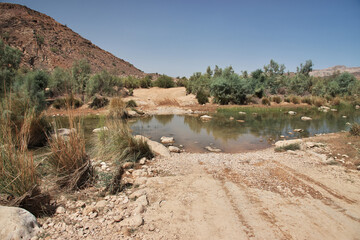 Canvas Print - River close Ranikot Fort in Sindh, Pakistan