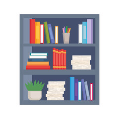 Sticker - shelf with books