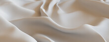 White Fabric With Ripples And Folds. Smooth Surface Wallpaper.
