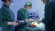 © sorapop - Medical surgical doctor team performing surgery patient, Group surgeon at work on operating room with electrocautery equipment for cardiovascular emergency surgery center in hospital