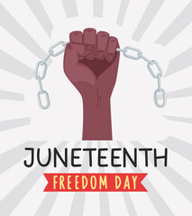 Canvas Print - Juneteenth lettering with fist