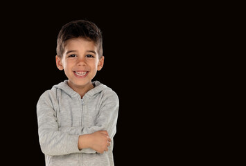 Canvas Print - Happy child with his arms crossed