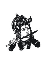 Shri Krishna Vector Art Silhouette.