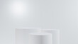 © NARANAT STUDIO - Podium for presentation product display  on gray background , illustration 3D Rendering