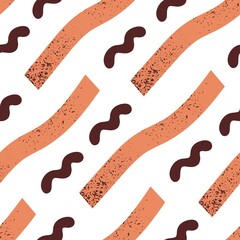 Fototapete - Seamless abstract texture. Modern creative pattern with waves, wavy lines. Endless background with curvy repeating print. Backdrop design for textile, decoration. Colored flat vector illustration