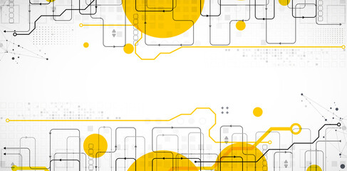 Abstract technology concept. Circuit board, high computer background. Vector illustration with space for content, web - template, business tech presentation.