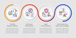 © IMG visuals icons - Actions to stay safe during war loop infographic template. Survive steps. Data visualization with 4 steps. Process timeline info chart. Workflow layout with line icons. Myriad Pro-Regular font used