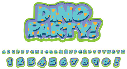 Sticker - Font design for english alphabets in dinosaur character