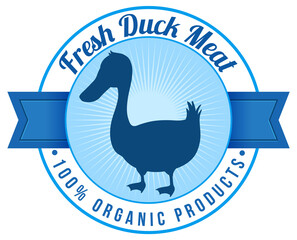 Canvas Print - Logo design with fresh duck meat