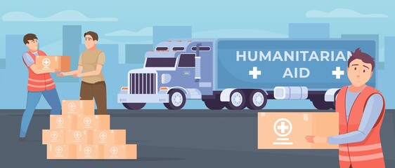 Sticker - Humanitarian Aid Illustration