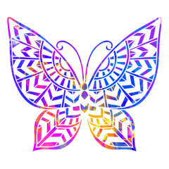 Wall Mural - Butterfly Mandala. Vector zen decorative element.