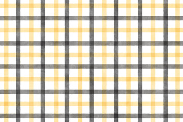 black and yellow watercolor plaid repeat seamless pattern