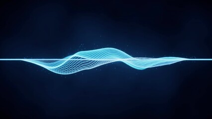 Sticker - Flowing wave lines, loop animation, 3d rendering.